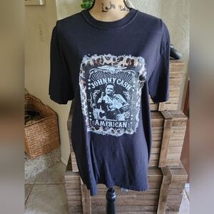 Womens Black Johnny Cash Graphic T-Shirt